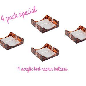 pack of 4 Acrylic tortoise napkin holders